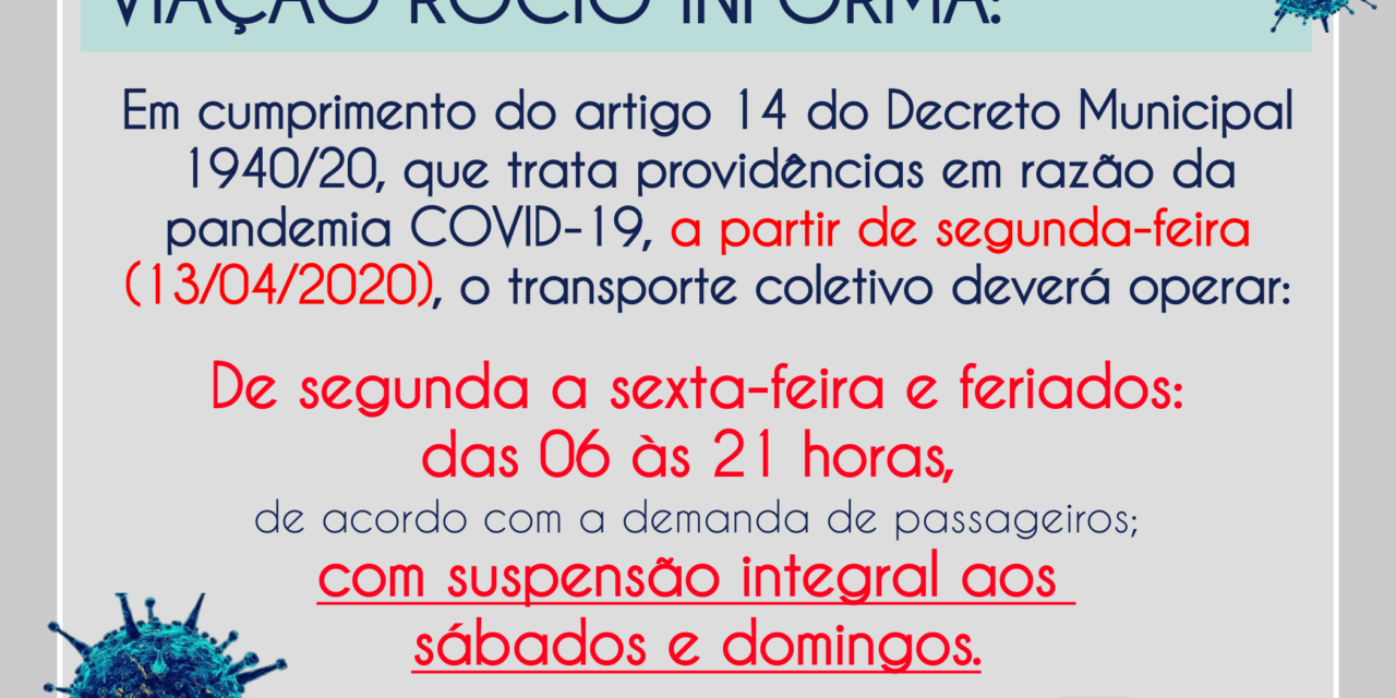 HORARIOS DOS COLETIVOS A PARTIR DE 13/04