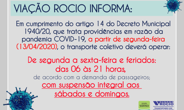 HORARIOS DOS COLETIVOS A PARTIR DE 13/04